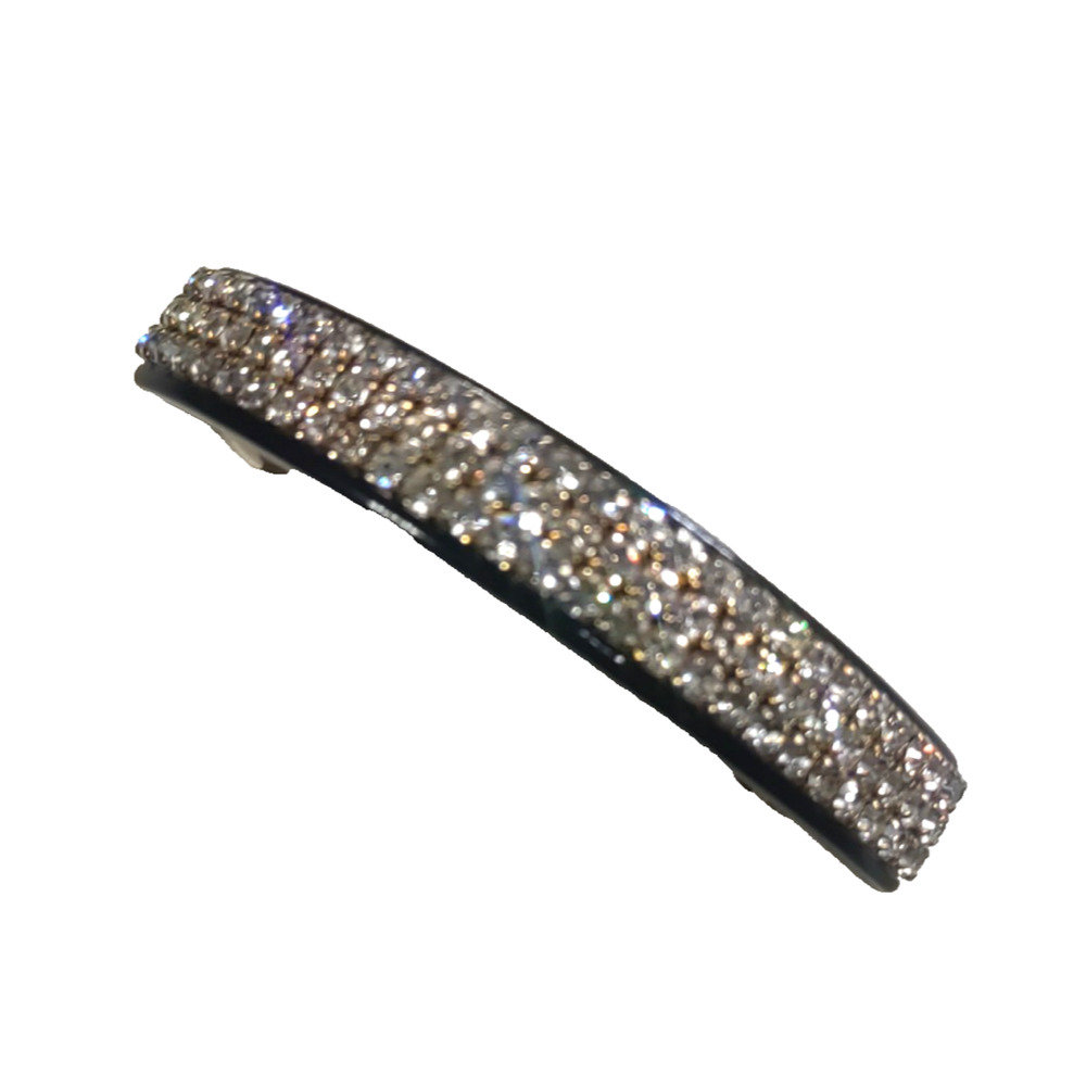 Black Gold Tone Rhinestone Hair Barrette Rhinestone Classic 1940' Design...